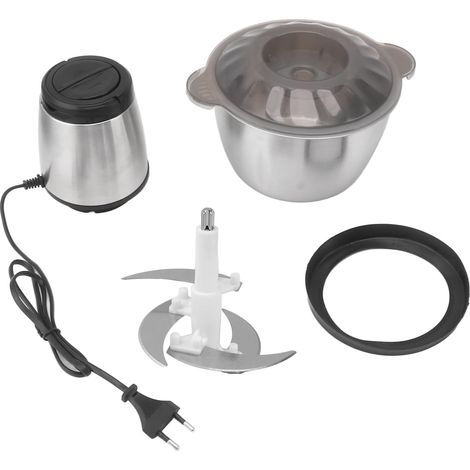 Hachoir à Viande électrique En Acier Inoxydable 2L, Mini Hachoir électrique Multifonctionnel 8000 Tr/min 200W, Prise Ue 220V (1/5)