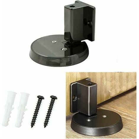 Butée de porte - Butée de sol chromée, en métal, convient à une utilisation intérieure/extérieure, 1 pièce, noire (1/5)