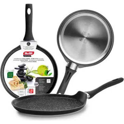 Ibili Natura Crepepfanne Silber 28 cm Antihaftbeschichtung