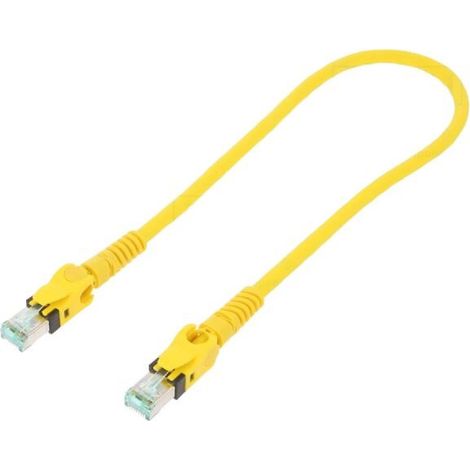 Cable reseau RJ45 male S-FTP Cat 6a jaune - 0.5m