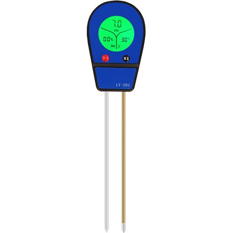 Testeur de sol 3 en 1 avec écran LCD numérique : pH, température et pH. Outil de détection du sol pour le jardinage et la plantation. (1/5)