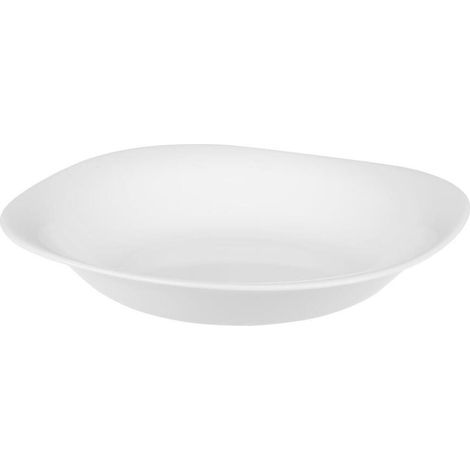 Plato llano de cristal blanco oscuro de 23 cm