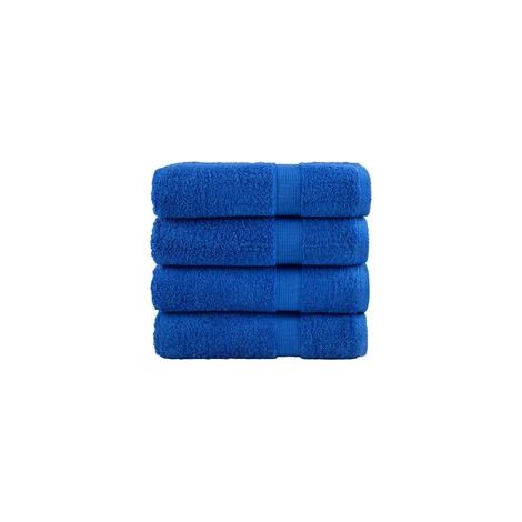 Serviettes de qualité supérieure SOLUND, lot de 4, bleues, 50 x 100 cm, 600 g/m² - Crezuo (1/4)