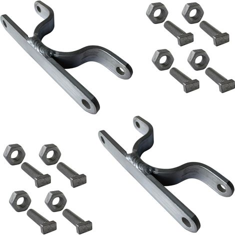 Bride de fixation pour poteau Bride simple ou double avec boulonnerie. Système de fixation pour panneaux - Diam 50 mm (Bride double) - Lot de 2