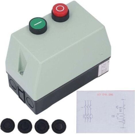 Démarreur de moteur électrique magnétique, interrupteur de commande de démarrage étanche IP55, monophasé 220 230V (1/5)