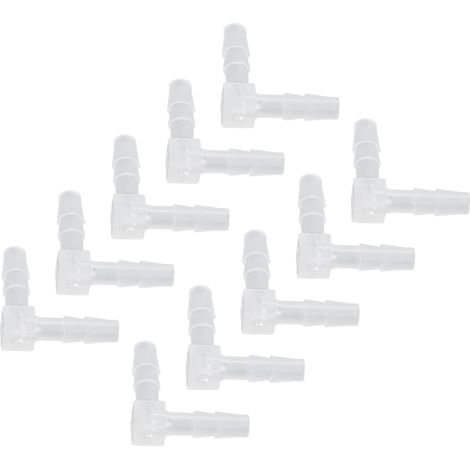 Lot de 10 Raccord coudé,Matériau PE,Résistant à l'usure,Tuyau silicone,Aquarium,Laboratoire (1/4)