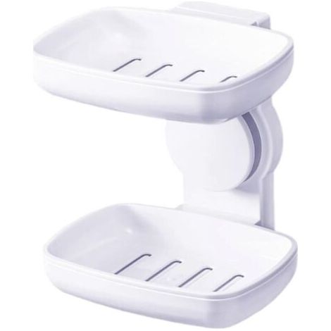 FENOPLASTICAPorte-savon sans perçage, à ventouse, porte-savon de salle de bain, porte-savon de douche avec trou d'évacuation, porte-savon amovible en plastique. (1/4)