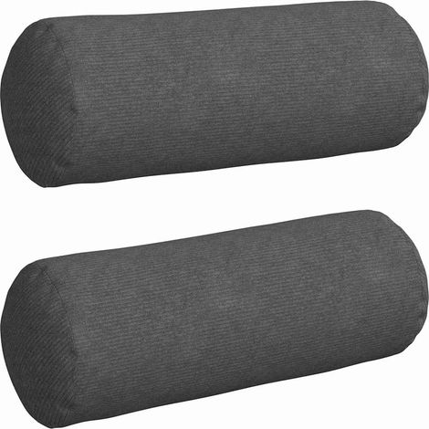 Maison Exclusive - Cuscini a rullo 2 pcs Grigio scuro Ø 25 x 70 cm
