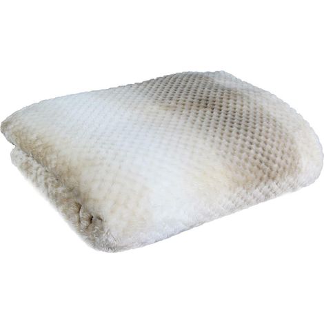 Honigfarbene Decke, 150 x 220 cm, beige, aus weichem und strapazierfähigem Polyester (1/5)