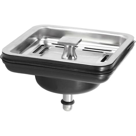 Bouchon d'évier carré en acier inoxydable, panier de vidange de cuisine en maille (1/5)