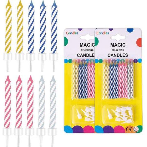 Magic Relighting Birthday Candles Pack of 20, Fun Candles for Birthday, Party, Christmas, Celebration (1/5)