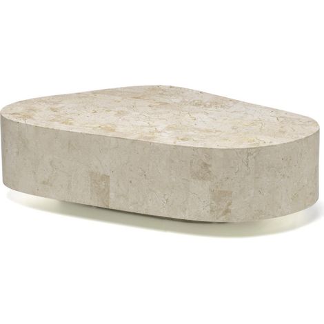 Trapezio Table Basse (100X52X28H) En Pierre Fossile Beige (1/5)