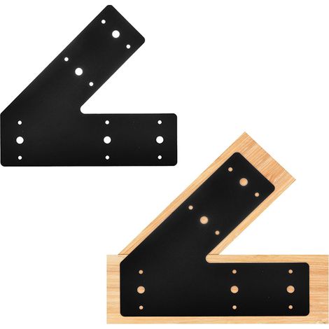 Support plat à 45°, plaque de fixation métallique, connecteur pour cadre en bois, adapté aux assemblages à 45° (1/5)