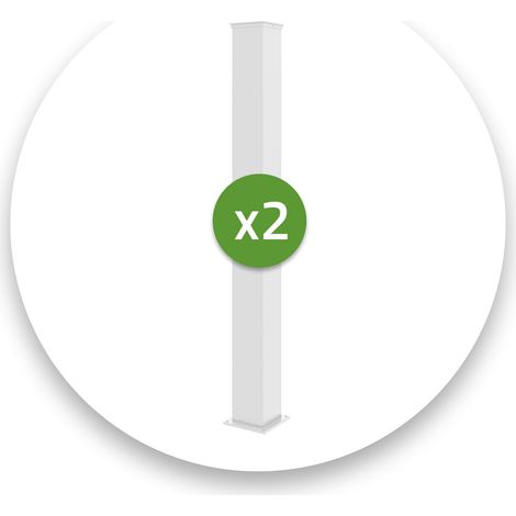Lot de 2 poteaux EIFEL 15x15 en alu H.190cm - Blanc mat (1/5)