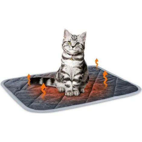 Tapis auto chauffant pour chat chien 40x50 cm, coussin thermique doux lavable antidérapant pour animaux (1/4)