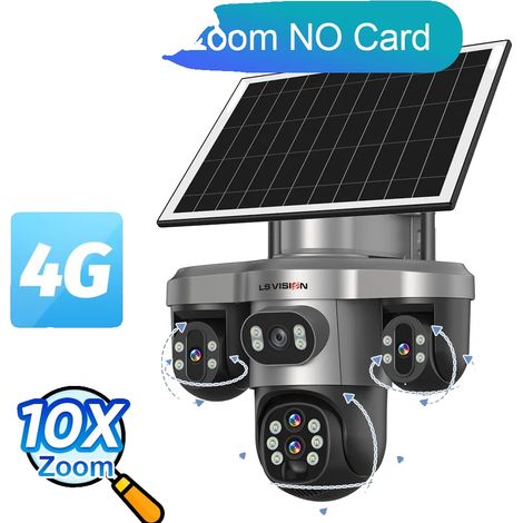 Cámara de vigilancia, zoom óptico 10X, resistente al agua IP66, 4G, sin tarjeta. (1/2)