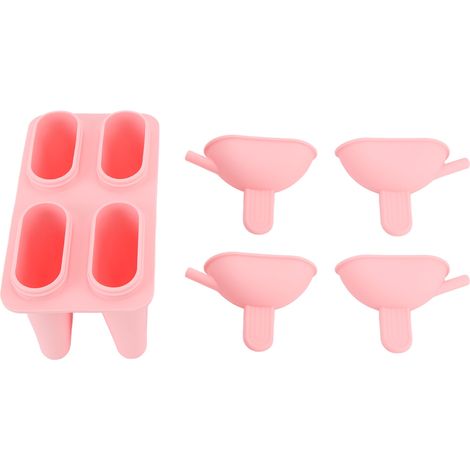 Moule à glace en silicone rose, pratique et portable, pour faire soi-même des glaces à l'eau (50 bâtonnets inclus).