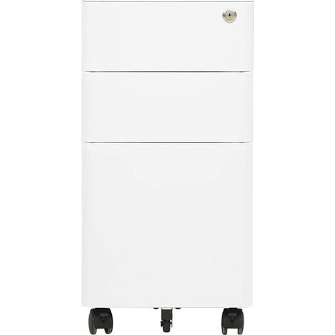 Maison Exclusive - Armario archivador móvil acero blanco 30x45x59 (1/5)
