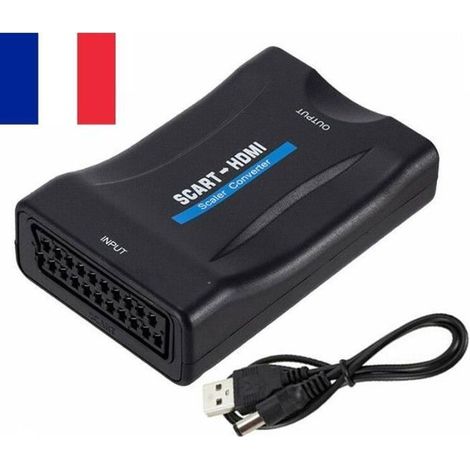 Adaptateur Convertisseur - GENERIQUE - 1080P - Plug & Play - Noir - SCART (1/2)
