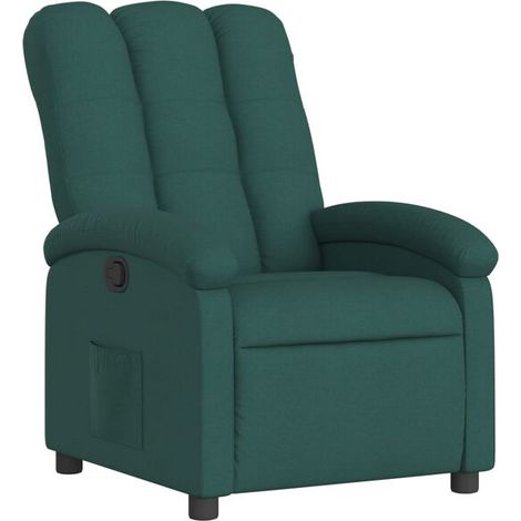 Fauteuil inclinable en tissu vert foncé (1/5)