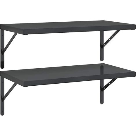 Maison Exclusive - Wandregale 2 Stk. 75x40 cm Schwarz Edelstahl