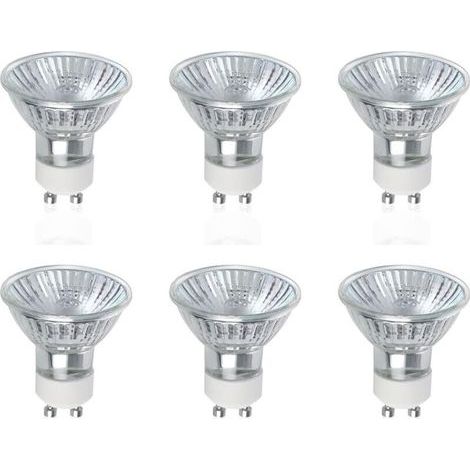 GU10 Ampoules Halogènes, Lot de 6 50W GU10 Spots Halogènes, AC 220V-240V, 700 Lumens, Angle de Faisceau 40°, 2800K Blanc Chaud, Dimmable (1/4)