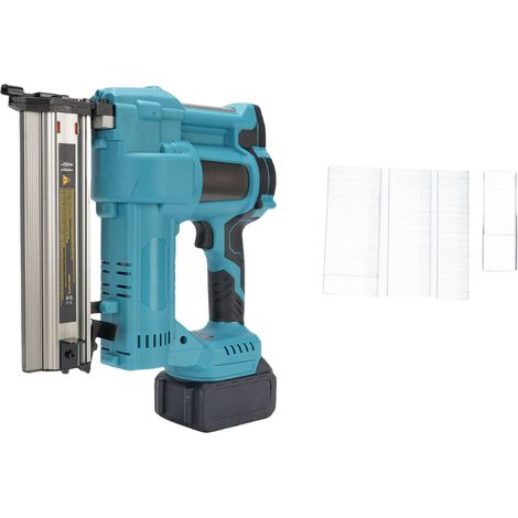 Pistolet à ongles sans fil droit et agrafe en U, cloueur sans balais alimenté par batterie pour le travail du bois, Installation à domicile (1/5)