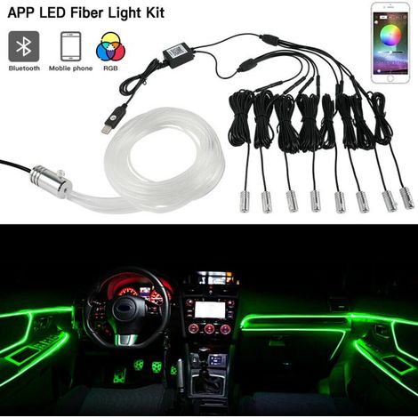 TIRA LED FLUORESCENTE ILUMINACIÓN AMBIENTAL COCHE CON APLICACIÓN SMARTPHONE (1/5)