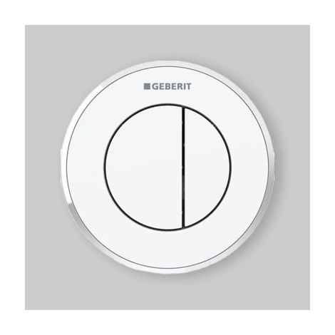 Comando Pneumatico Doppio Tasto Bi-Color Versione Incasso Bianco/Cromato/Bianco (1/5)