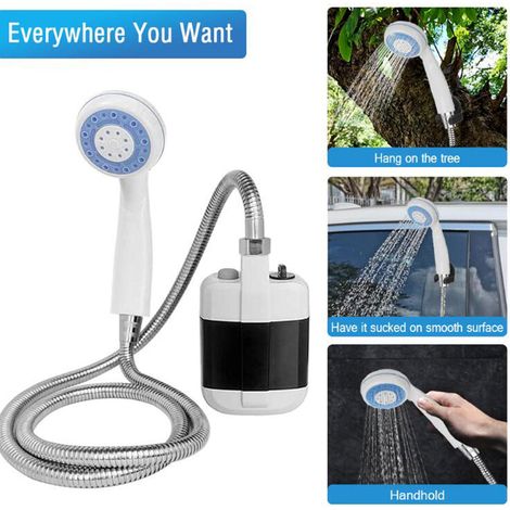 Kit De Douche Extérieur Portatif Portatif Camping USB Rechargeable Avec Tuyau