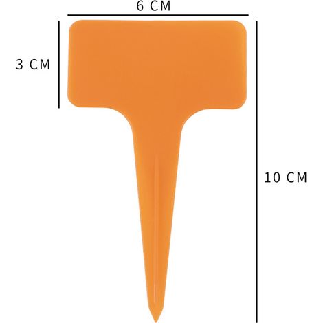 Dicke Etiketten für Garten und Blumen, Pflanzenetiketten, Sukkulentenetiketten, Blumenetiketten, Gartenetiketten, T-förmig, orange-gelb, 20er-Packung (1/5)
