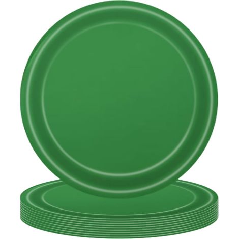 Assiettes En Papier - Vert - 18 Cm - Décoration De Fête De Noël - 10 Pièces (1/5)