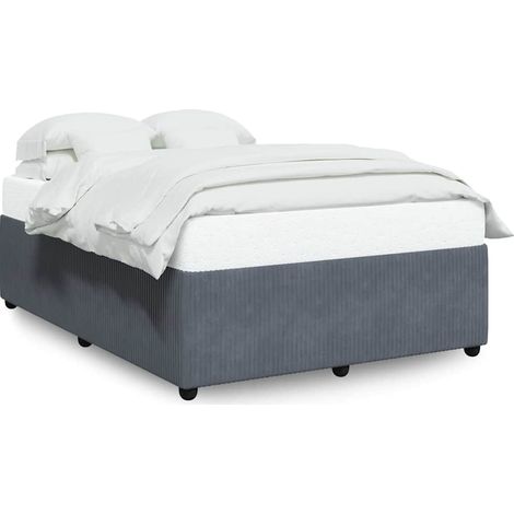 Lit double  Lit adulte  Cadre de lit sans matelas gris foncé 160x200 cm velours (1/5)