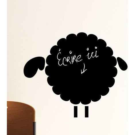 Sticker ardoise tableau noir - stickers muraux adhésif effaçable - MOUTONS 1 - 30x35cm (1/3)