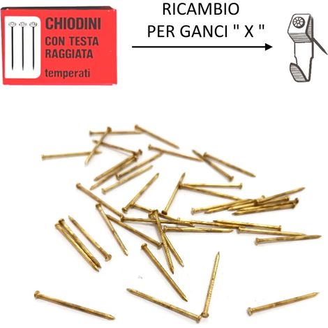 CONFEZIONE 100 CHIODI OTTONATI PER GANCI "X" (1/2)
