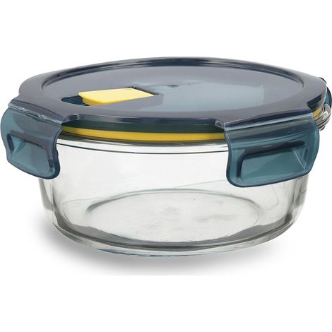 Fiambrera Hermética Quid Astral 620 ml 16 x 16 x 7 cm Azul Vidrio 8414793690737 S2706428 Quid (1/2)