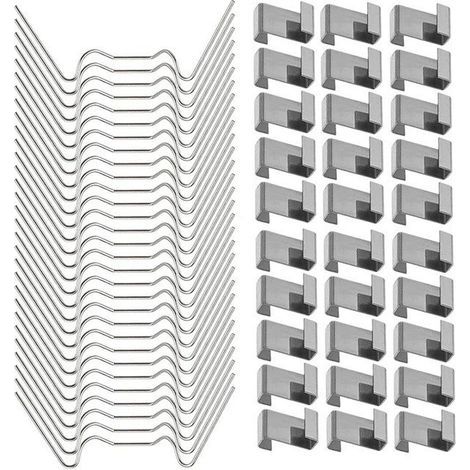 Paquete de 150 clips para acristalamiento de invernadero, con 75 clips de alambre en forma de W para acristalamiento de invernadero y 75 clips superpuestos en forma de Z para fijación de acristalamien (1/5)