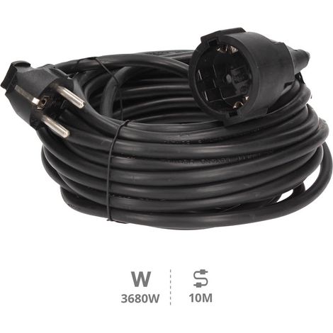 Prolongador negro 3x1.5mm 10 metros 3500W GSC 0100049 (1/2)