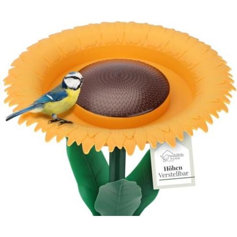 wildlife home Fleur à boire et à nourrir, bain d'oiseaux debout pour oiseaux sauvages 60 cm I Distributeur de nourriture pour oiseaux dans le jardin (1/5)