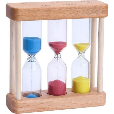 3 Sablier, minuterie 1/3/5 minutes, verre transparent, décoration bureau, gestion temps(Q3 : Nouveaux produits pour le mois d'août) (1/5)