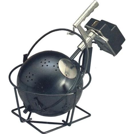 OFFICINE VALTROMPLIN 59783 Tostatutto Elettrico per Castagne Nocciole e Caffe' Sfera Acciaio 21,5 cm Motore 16-20 W colore Nero