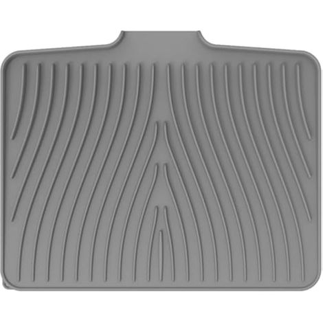 Tapis d'égouttoir en silicone - 40 x 33 cm - Pliable - Séchage rapide - Antidérapant - Résistant à la chaleur - Pour comptoir de cuisine (gris) (1/5)