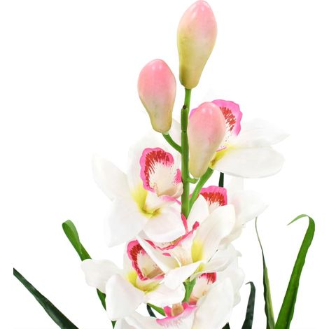 Künstliche Orchidee Cymbidium mit Topf 100 cm Grün