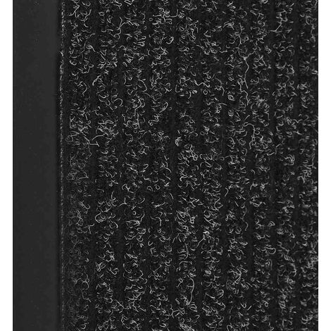 Paillasson d'Entrée Tapis Gratte-Pieds Antidérapant Polypropylène Anthracite Rayé 40 x 60 cm (1/5)