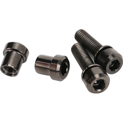 M5x18mm Lenkkopfschraube aus Titanlegierung für Fahrräder, hohe Festigkeit und Langlebigkeit, Edelstahlfarbe, elegante Farbe, schwarz. (1/5)
