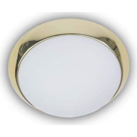 LED-Deckenleuchte rund, Opalglas matt, Dekorring Messing poliert, Ø 50cm (1/4)