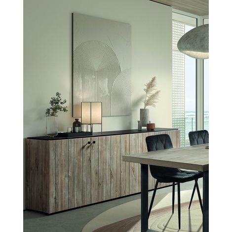 Buffet/bahut contemporain 225 cm chêne sable Tonga (1/5)