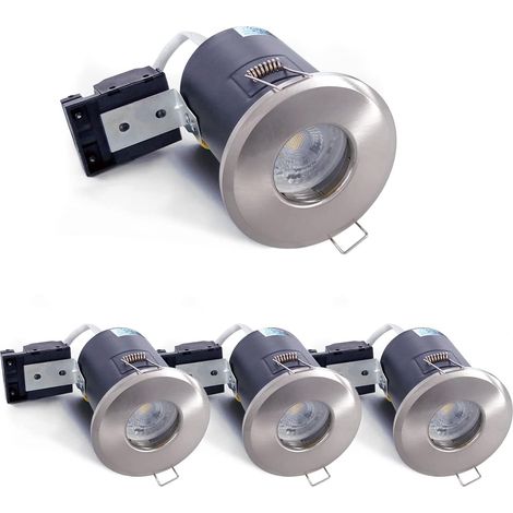 4XSweier Plafonniers encastrés à LED Résistant au feu pendant 90 minutes, Projecteur étanche IP65, (L'ampoule n'est pas incluse) Spot encastré,230V GU10 Downlight (1/5)