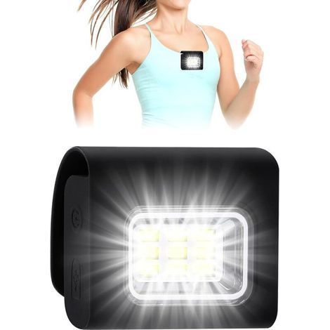 Lauflicht, Brustlicht zum Laufen, USB-wiederaufladbare LED-Brustlampe, Mini-LED-Nachtlicht mit 4 Beleuchtungsmodi, Lauflicht zum Joggen, Campen, Läufer (1/4)