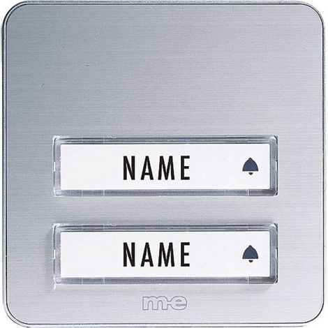 m-e modern-electronics KTA-2 A/S Pulsantiera per campanello con targhetta 2 vie Argento 12 V/1 A